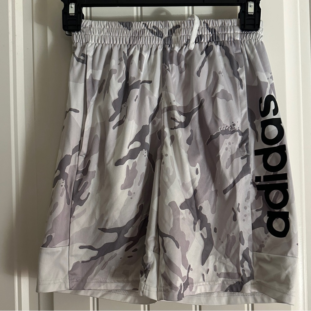 Adidas White and Gray Sports Shorts Youth